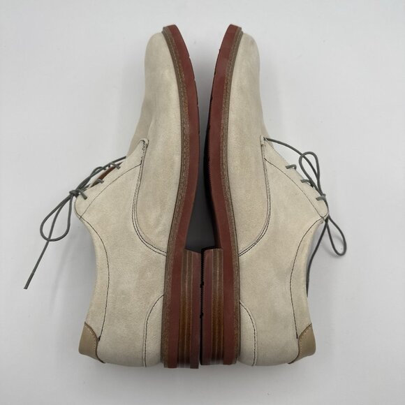 Florsheim Suede Leather Oxford Men's 12 Beige Dress Shoes Wedding Formal Event - Picture 11 of 15